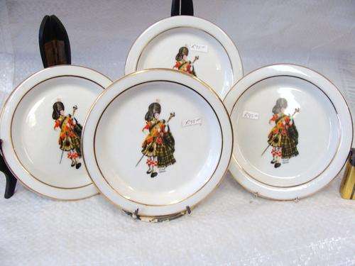*L@@K*4-*WHITE LABEL WHISKEY PLATES *made in SCOTLAND-ALL FOR 1 BID