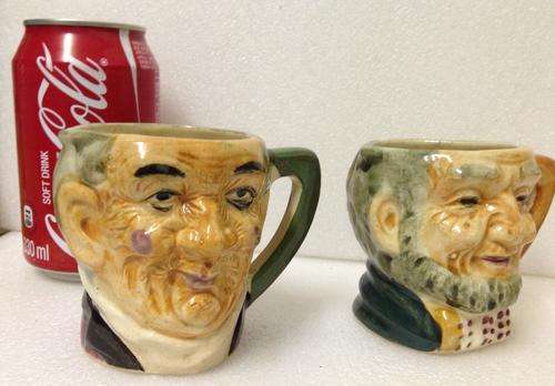 TOBY JUGS - *2  SMALL  TOBY CHARACTER JUGS -  EAR HANDLES