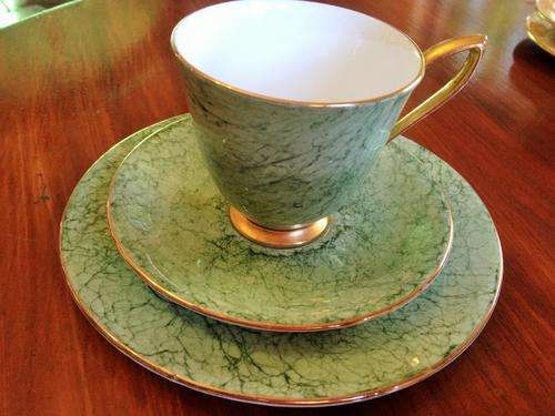 Royal  Albert China c1950'/60's -"Gossamer" Series trio in" Green"*BUY NOWcloses as bid on