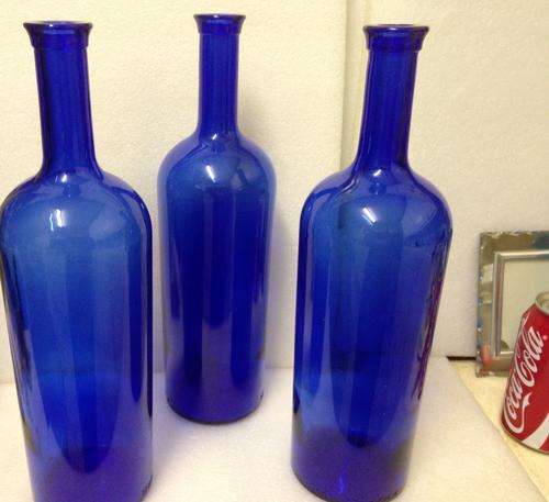Decorative BLUE GLASS Bottle **PLEASE look at my*BUY NOW Closes as U BID on items NO WAITINGbid/each