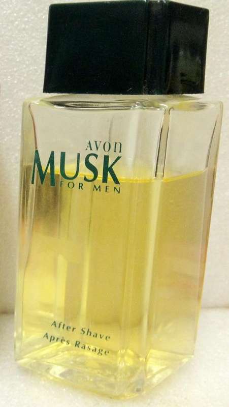PERFUME BOTTLE Avon MUSK mens Aftershave-Apres Rasagea