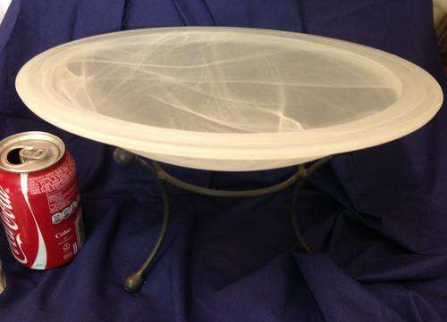 Lamp SHADE  Glass Swirl frosted glass BOWL [metal stand not included]