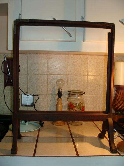 OLD FIRE SCREEN FRAME -ADD  A  MIRROR  OR TAPESTRY !!!IT !!!WILL  LOOK  GREAT !!!NEEDS TLC