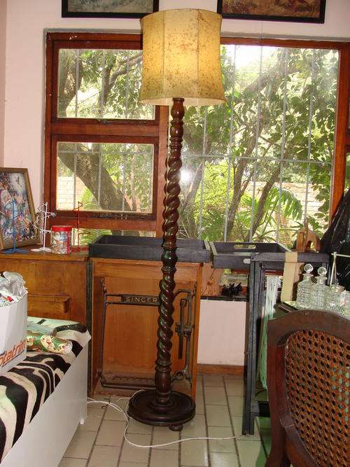 !!!WOW !!! WOW!!!ANTIQUE!!!!BARLEY TWIST LAMP WITH SHADE- STUNNING!!!! workmanship!!!!!WOW!!!