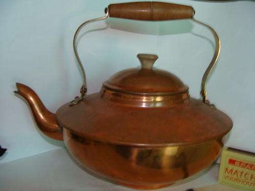 !!!WOW!! ! 1- ONLY-  BEAUTIFUL Vintage Copper kettle & lid !!GREAT FOR COUNTRY KITCHEN DECOR ITEM