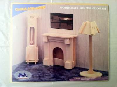 wooden crafts clock and lamp