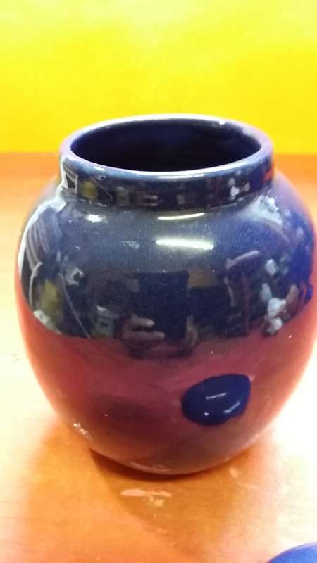 ORIENTAL GINGER COOKIE JAR IN COBALT BLUE ; BEAUTIFUL!