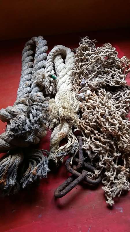 NAUTICAL DECOR SALVAGED OFF A SHIPWRECK : PRICE INCLUDES A BUOY AND LOBSTER POT