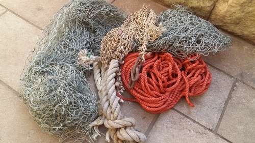 NAUTICAL DECOR SALVAGED OFF A SHIPWRECK : PRICE INCLUDES A BUOY AND LOBSTER POT
