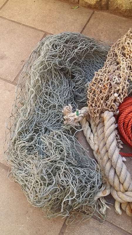 NAUTICAL DECOR SALVAGED OFF A SHIPWRECK : PRICE INCLUDES A BUOY AND LOBSTER POT