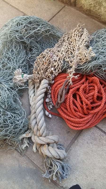 NAUTICAL DECOR SALVAGED OFF A SHIPWRECK : PRICE INCLUDES A BUOY AND LOBSTER POT