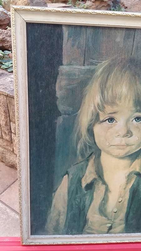 VINTAGE PRINT OF BOY CRYING