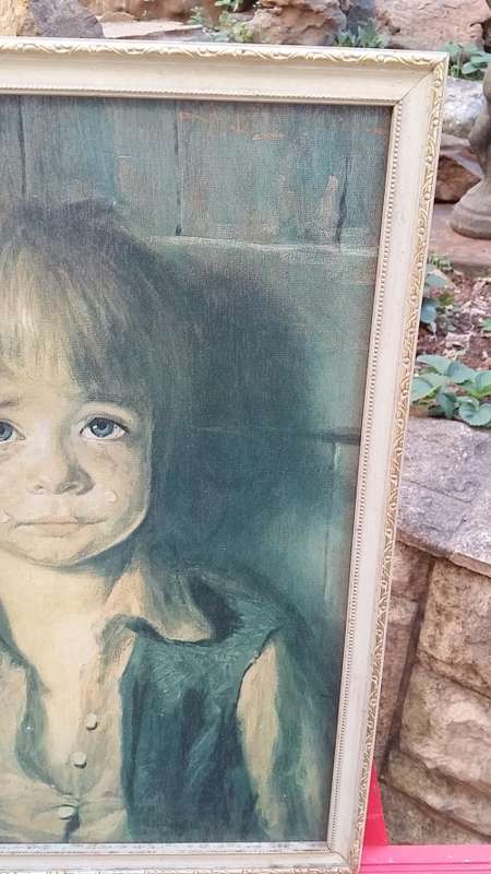 VINTAGE PRINT OF BOY CRYING