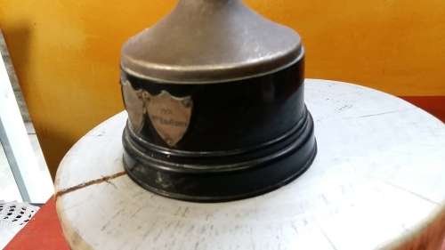 LARGE VINTAGE TROPHY WITH BADGES