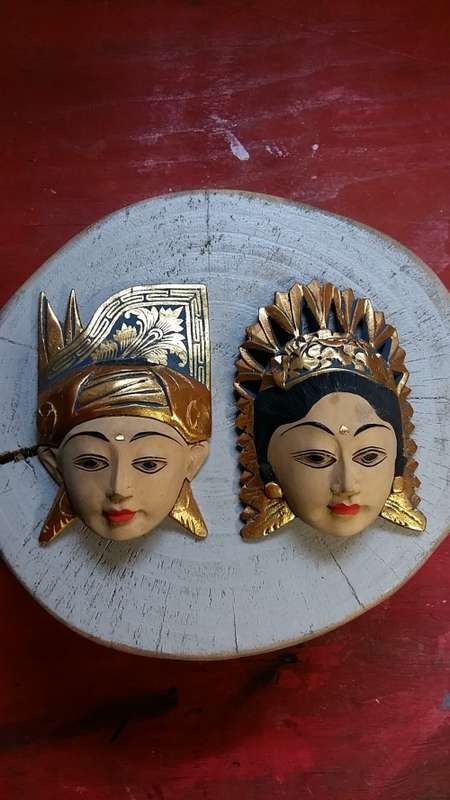 BALINESE HANGING FACE MASKS MAN & WOMAN