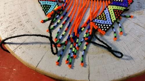 BEAUTIFUL ZULU BEADED NECKLACE IN BRIGHT COLOURS