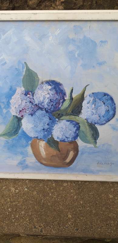 Original Oil Painting of Hydrangeas