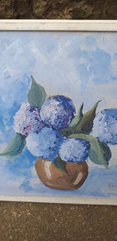 Original Oil Painting of Hydrangeas