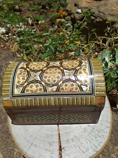 Beautiful Inlaid work Jewellery Box with Velvet Inner Lining