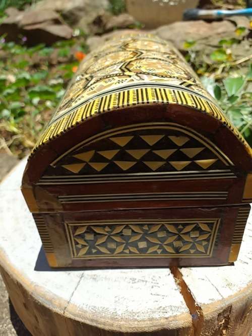 Beautiful Inlaid work Jewellery Box with Velvet Inner Lining