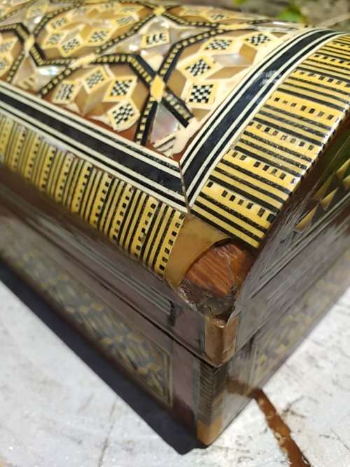 Beautiful Inlaid work Jewellery Box with Velvet Inner Lining