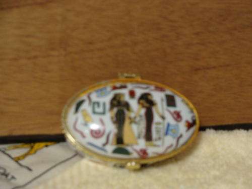 Oval Egyptian Ceramic Isis Jewellery/Decor Boxes