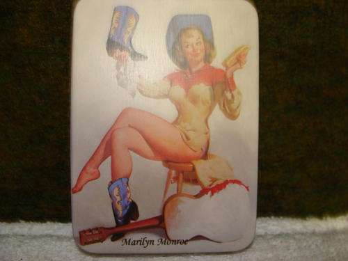 Brand new Tin : Cowboy Girl : Marilyn Monroe