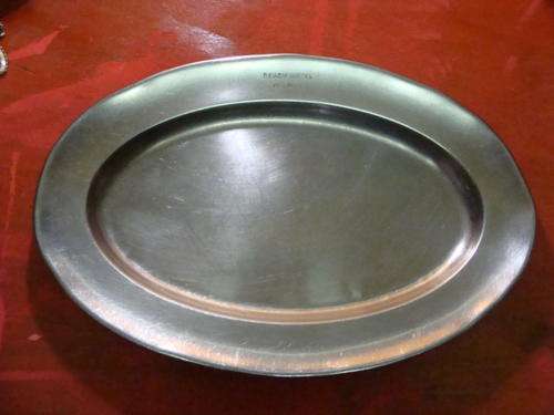 LOVELY CHARACTERFUL METAL PLATTER MARKED BEACH HOTEL