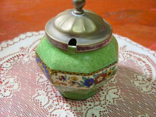 SOLIAN WARE BEAUTIFUL JADE GREEN JAR OR SUGAR POT WITH LID