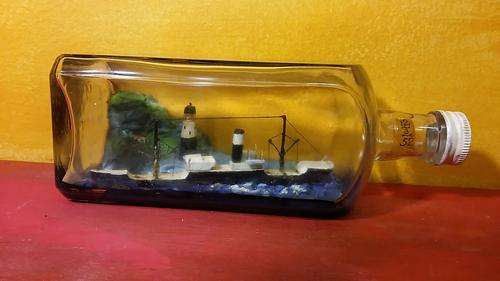 FOR THE LOVERS OF NAUTICAL : WEIRD AND WACKY : SHIP IN A BOTTLE