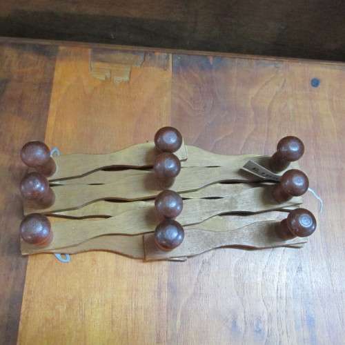 WOODEN FOLD UP HAT RACK