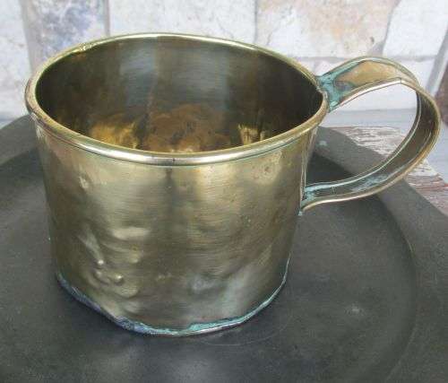COPPER DRINKING  MUG . MARKED   F. VAN AS .   DATED :  1823- 1888
