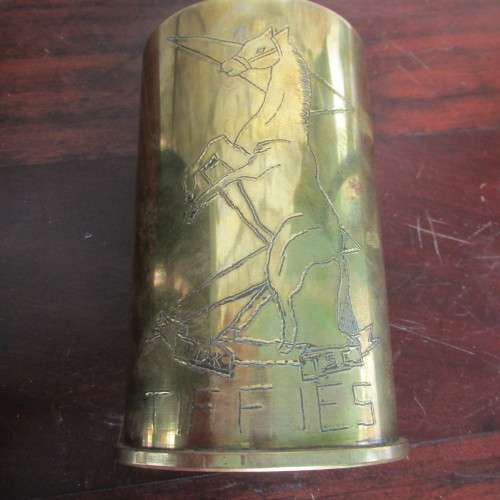 CANON SHELL   JUNE 1978  BORDER DUTY   RUNDU HEIGHT  15.5CM   DIAMETER 10 CM