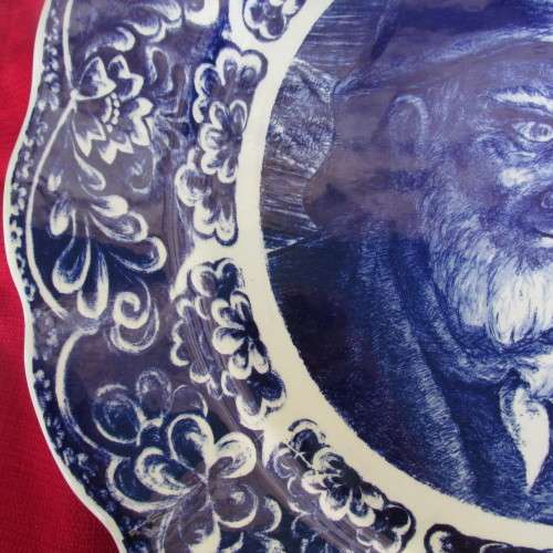 BEAUTIFUL ROUND PLATTER  DIAMETER  38.5 CM   BOCH BELGIUM