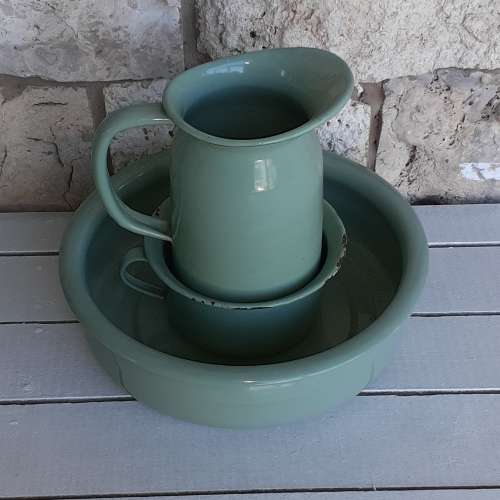 Green Enamel Set of 3