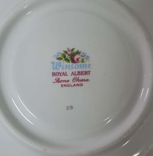 `WINSOME` ROYAL ALBERT SAUCER WITH GOLDEN RIM
