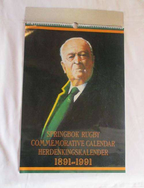 SPRINGBOK RUGBY COMMEMORATIVE CALENDER 1891-1991