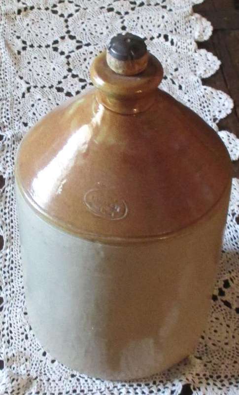 STONE WARE BOTTLE WITH CORK STOPPER