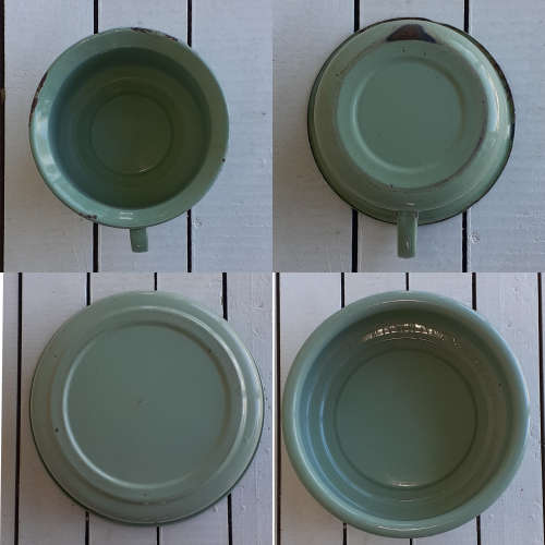 Green Enamel Set of 3