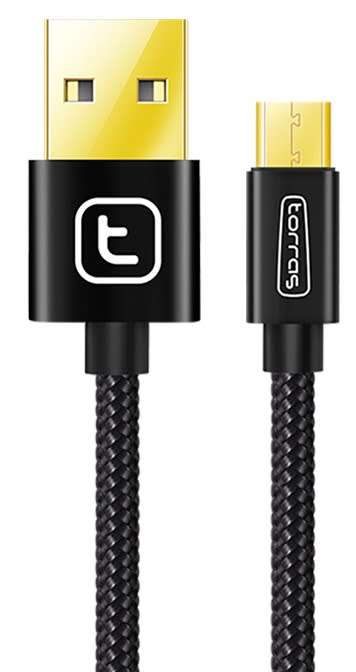 Local Stock! Torras Braided Fast Charging USB Cable 1.5m For Android Black