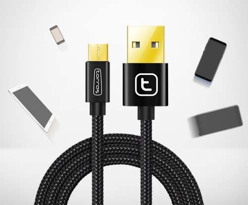 Local Stock! Torras Braided Fast Charging USB Cable 1.5m For Android Black