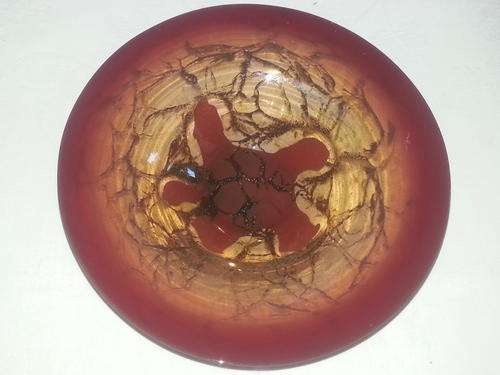 Wmf Ikora glass bowl red amber colourway 