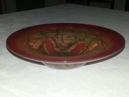 Wmf Ikora red glass bowl side view 
