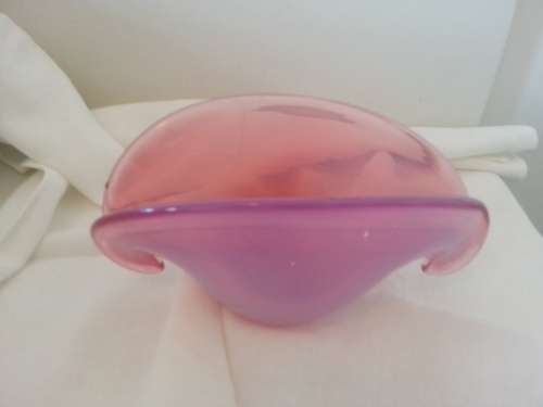Murano  Italian clam shaped glass  bowl design attributed to Seguso