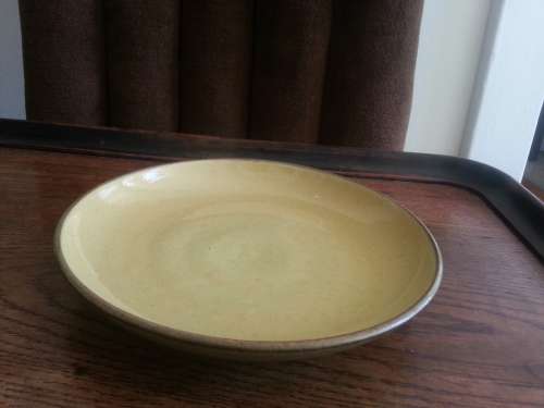 Linn Ware ceramic platter  yellow glaze Circa 1940's