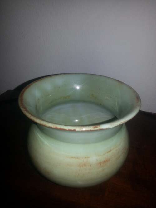 Linn Ware ceramic vase pale celadon green glaze circa 1940's