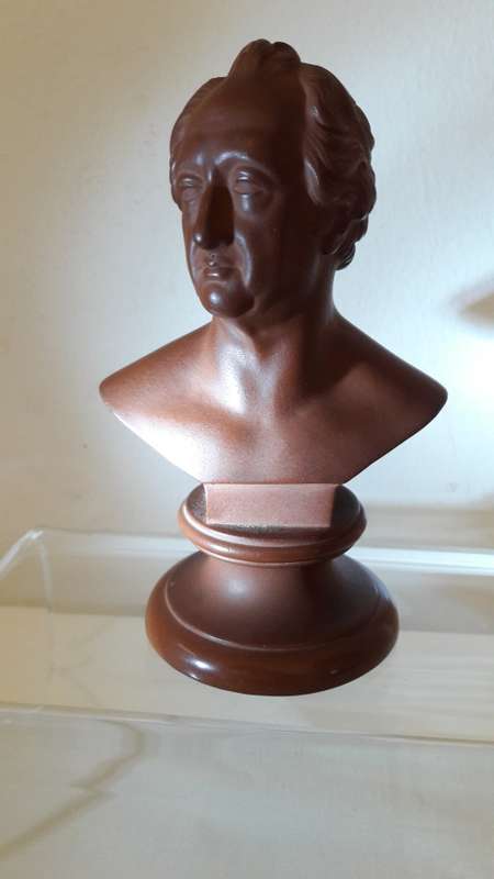 Meissen red stoneware portrait bust of Goethe modelled by Christian Rauch 19th Century