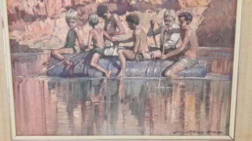 Christopher Haw oil on board listed SA artist from Natal