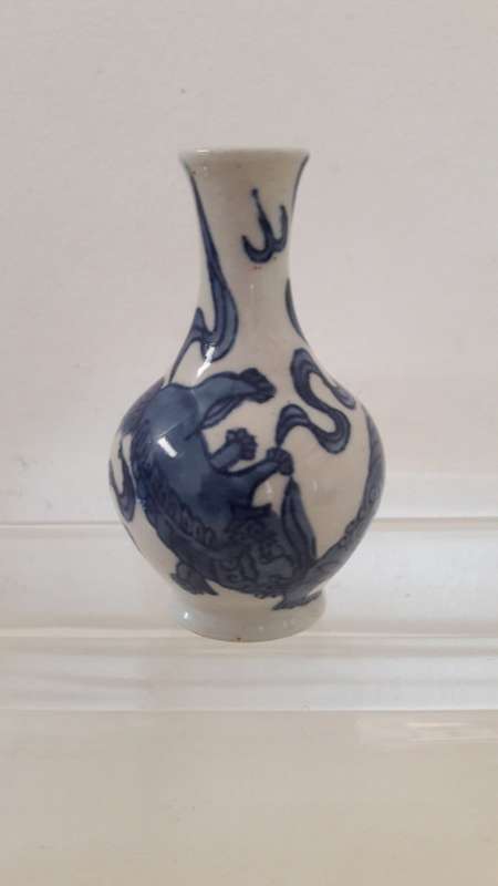Chinese provincial ware Liling porcelain bottle vase mid 20th Century