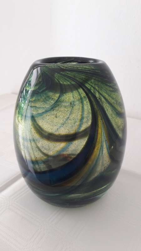 Mdina Malta fine studio vase signed attributed to Michael Harris circa 1970's